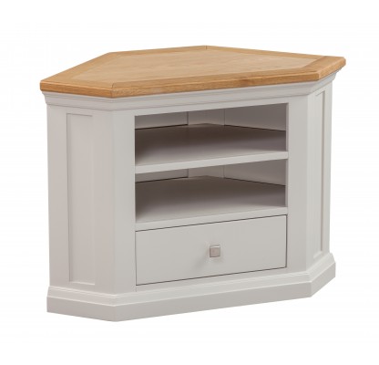 Cotswold Grey Painted Corner TV Cabinet